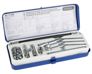 Набор принадлежностей смазочного инструмента PRESSOL, 17020. Набор принадлежностей для смазочного инструмента PRESSOL, 17020.